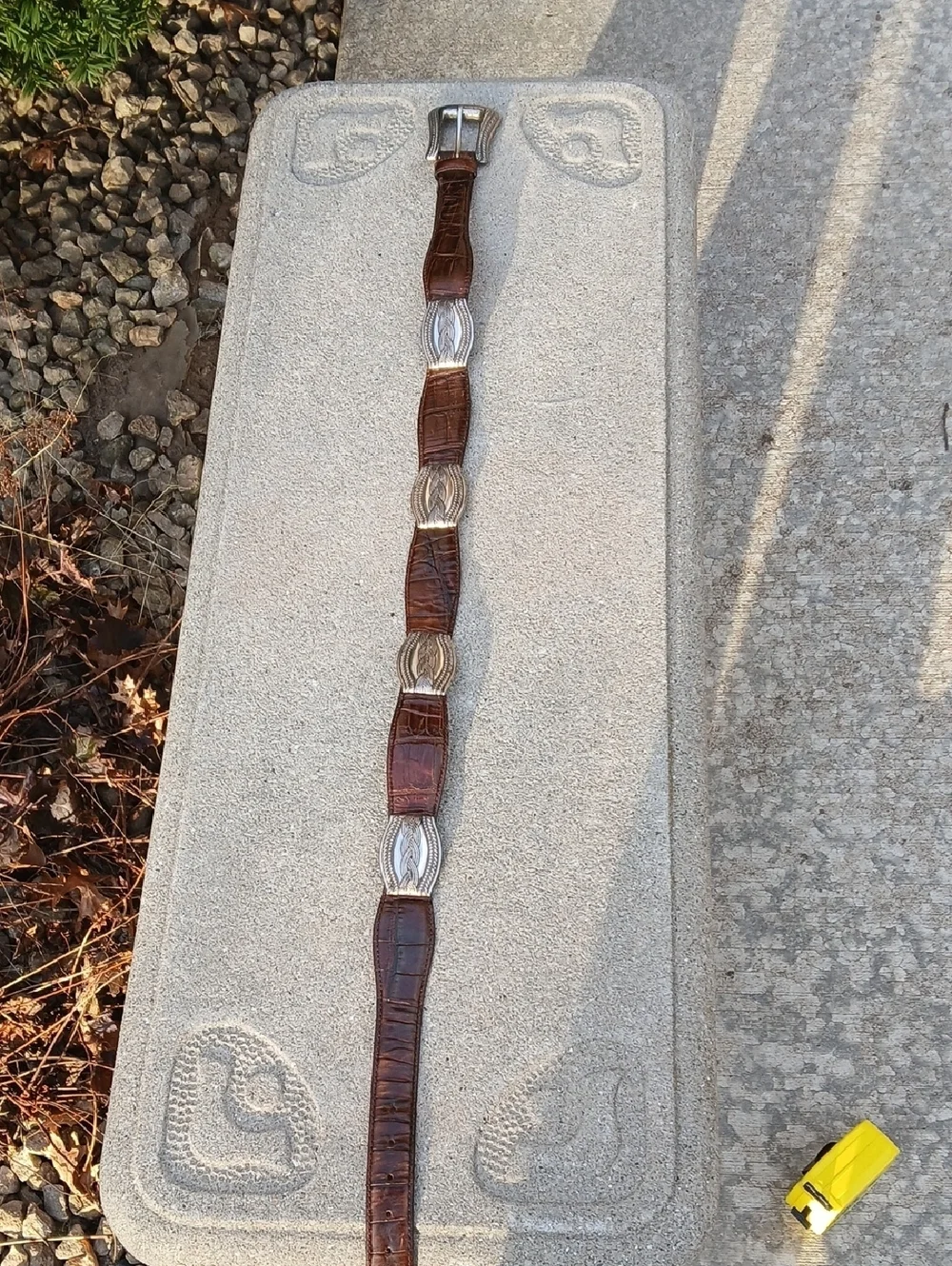 Fossil Leather Belt Womens Sz M Silver Buckle Brown Leather Sz M  28